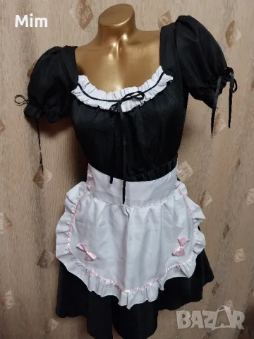 S/M Черна рокля с бяла престилка / камериерка /, снимка 5 - Рокли - 49913430