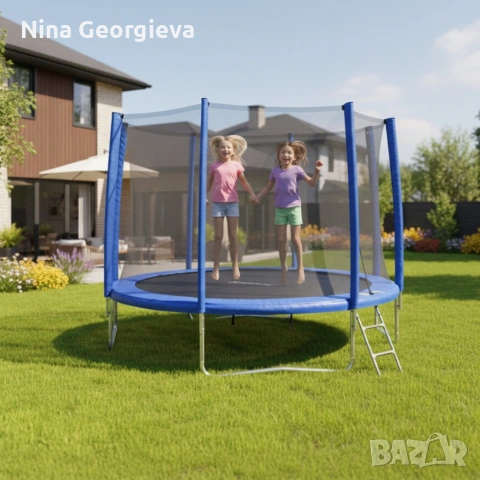 Батут с външна мрежа Jump 10ft - безопасно забавление и тренировка, снимка 3 - Други игри - 53851613