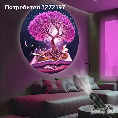 USB Захранвана LED Проекционна Светлина-Дърво на Живота, снимка 3 - Прожектори - 50387165