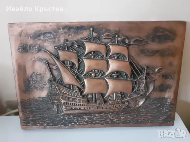 Продавам керамична картина кораб , снимка 3 - Картини - 49662568