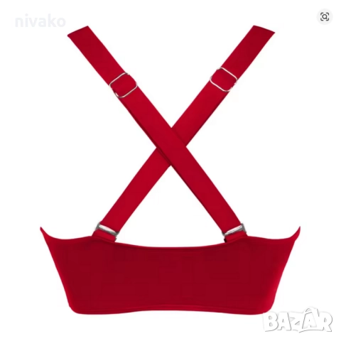 Продавам ново дамско горнище, бански XL, цвят бордо, кръстосани на гърба презрамки., снимка 5 - Бански костюми - 51574271
