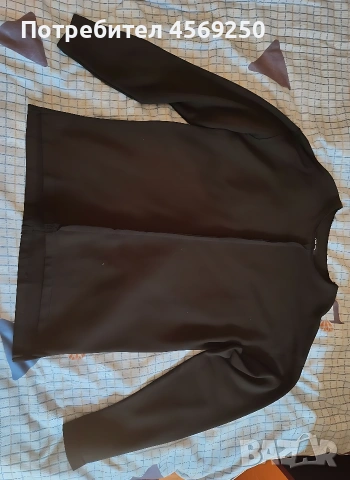 Мъжка черна блуза с дълъг ръкав и декоративен шев – Размер М, снимка 3 - Блузи - 53850431