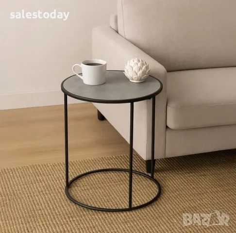 Маса помощна за диван, всекидневна, Ø45, снимка 2 - Маси - 43435046