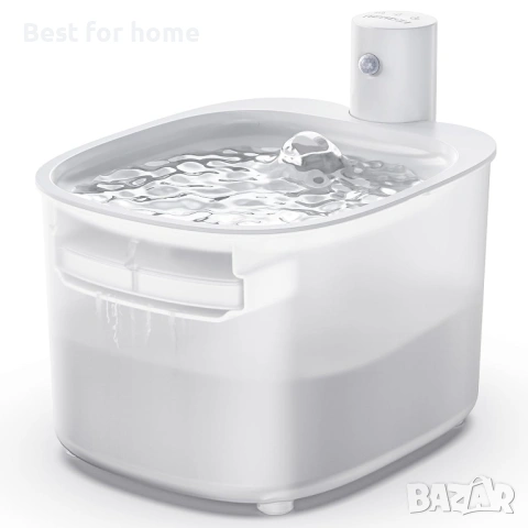 Безжичен котешки фонтан, фонтан за пиене за котки 2.6L, капацитет на батерията 3000mAh