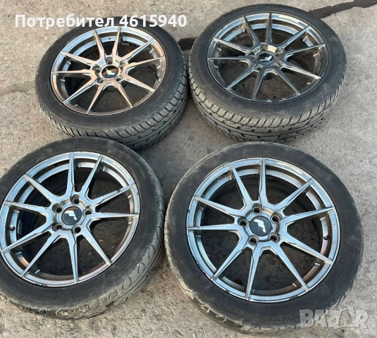 4бр джанти JR21 (japan racing)Hyper Gray за опел opel saab сааб 5х110 J7 ET35 + 4бр летни гуми