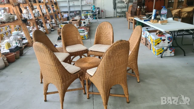 ратанов стол внос от Европа, снимка 10 - Столове - 50700032