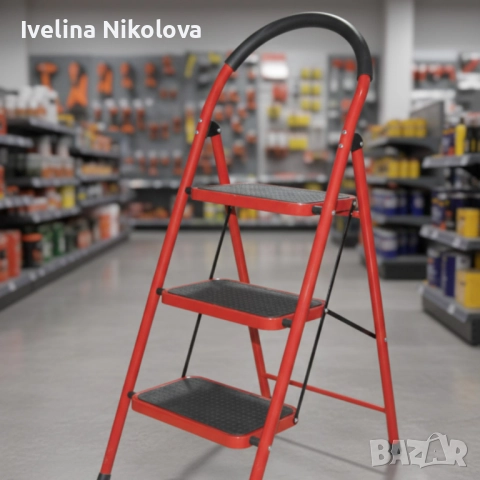 Лека сгъваема стълба – 3 Стъпала, до 150 кг, супер компактно прибиране, снимка 3 - Други стоки за дома - 52734991