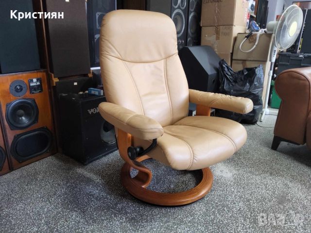 Ekornes Stressless Скандинавско Релакс Кресло Със Табуретка , снимка 5 - Дивани и мека мебел - 46623856