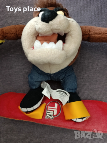 Винтидж плюшена играчка за сноуборд Taz Looney Tunes, снимка 2 - Плюшени играчки - 52501411