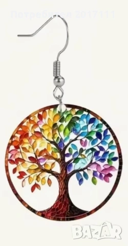Обеци дърво на живота Баланс на чакрите , снимка 2 - Обеци - 53692720