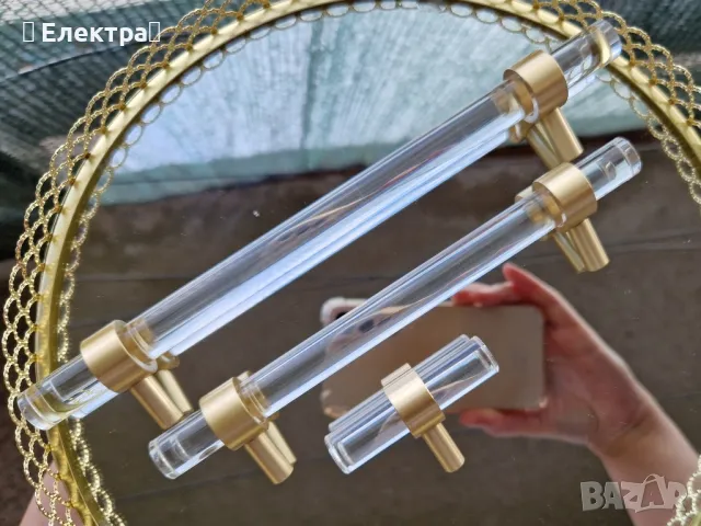 16 броя красиви и елегантни дръжки от месинг и акрил, снимка 5 - Други - 49875178