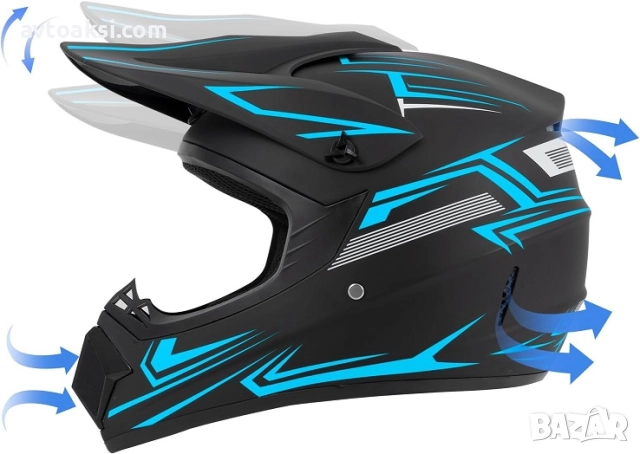 Каска Крос Мотор/Скутер/Бъги/Вело/АТВ -192-1, снимка 6 - Аксесоари и консумативи - 52099367