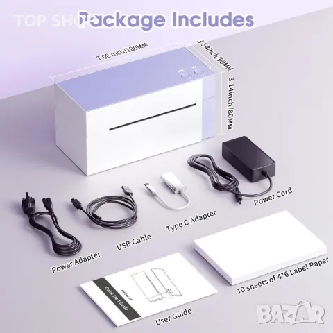 Phomemo 344 Wi-Fi термичен принтер,4x6 за Android,iOS и Windows, лилав, снимка 7 - Принтери, копири, скенери - 49640934