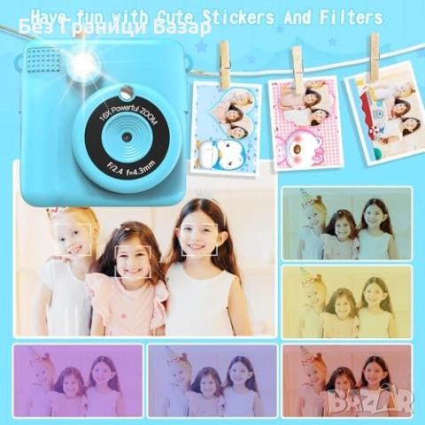 Нова Камера за незабавен печат с 3 ролки хартия Фотопринтер фотоапарат, снимка 7 - Други - 51487538