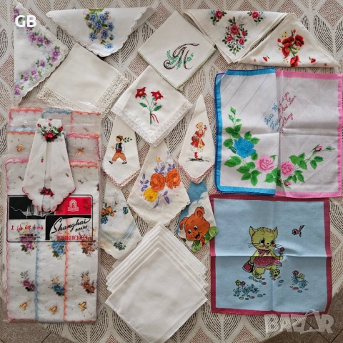 НОВИ ретро текстилни носни кърпи