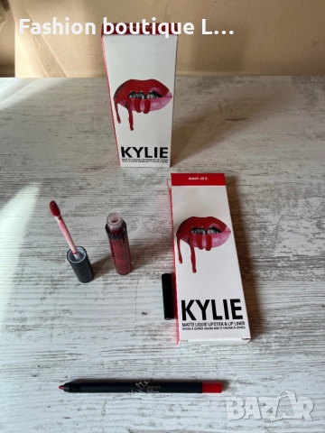 Нови матови комплекти червило + молив на марката KYLIE цветовете са червен , телесен и тъмно лилав ❤, снимка 10 - Декоративна козметика - 52119877