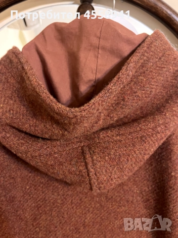 топло кафяво палто от 100% вълна, снимка 5 - Палта, манта - 52845072
