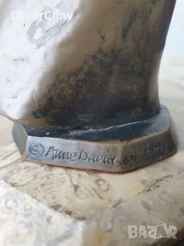 20см-1кг Anne David статуетка/шотландска бронзова скулптура/фигура на майка с бебе, снимка 10 - Статуетки - 50311198