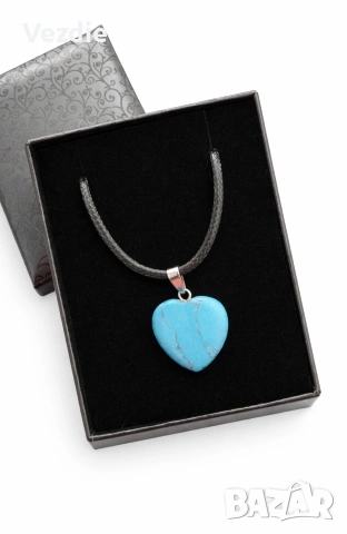 Колие с тюркоазен камък, снимка 2 - Колиета, медальони, синджири - 53197502