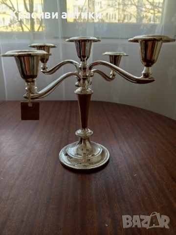 Свешник, красив, висок, посребрен, снимка 2 - Антикварни и старинни предмети - 52621808