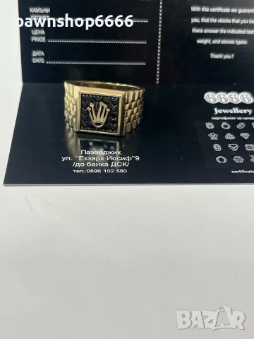 Златен пръстен 14 К - мъжки, снимка 5 - Пръстени - 50068955
