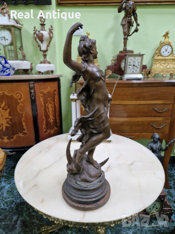 Страхотна антикварна колекционерска френска фигура статуетка , снимка 4 - Антикварни и старинни предмети - 44969016