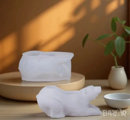 Молд кашпа бяла мечка , снимка 8 - Форми - 51291135