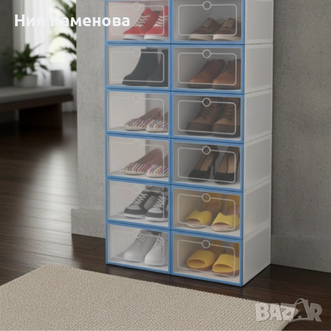12 x  кутии за съхранение SHOEZY – повече ред, повече място, нулев хаос, снимка 6 - Други - 52698523