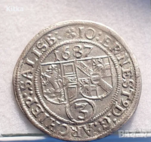 3 Kreutzer 1687 AUSTRIA Salzburg Prince Max Kuenburg

, снимка 2 - Антикварни и старинни предмети - 47000844