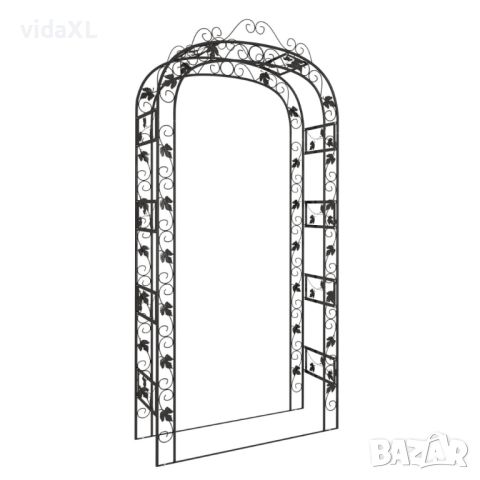 vidaXL Градинска арка, черна, 116x45x240 см, стомана(SKU:319350, снимка 1 - Други - 46124127