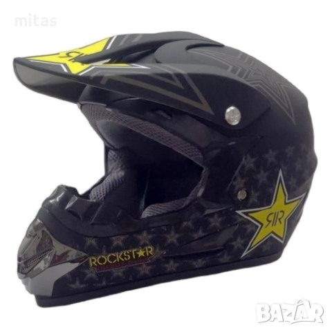 Кросова каска ROCKSTAR, Full Face, DOT, Размер: S/M - Вело, Мото, ATB, снимка 3 - Аксесоари за велосипеди - 52137315