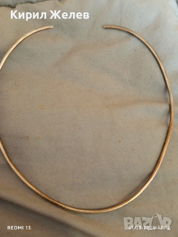 Сребърно колие тип чокър подходящ аксесоар за ежедневието 35108, снимка 2 - Колиета, медальони, синджири - 54038065