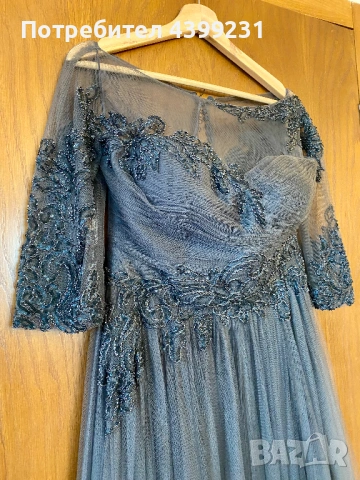 Луксозна бална рокля с тюл и дантела – елегантен силует, M, снимка 13 - Рокли - 54203135