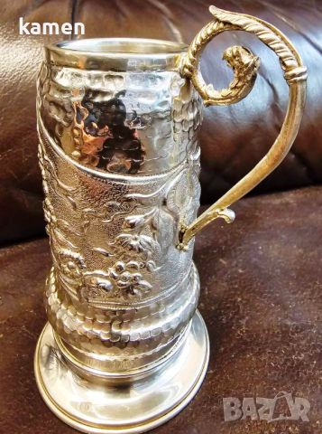 Кована сребърна чаша , снимка 5 - Антикварни и старинни предмети - 46263198