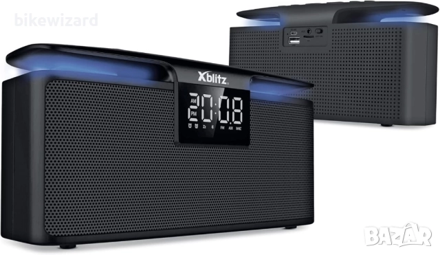 Xblitz HARMONY Преносим високоговорител Черен радио Нощна лампа Радио будилник НОВА
