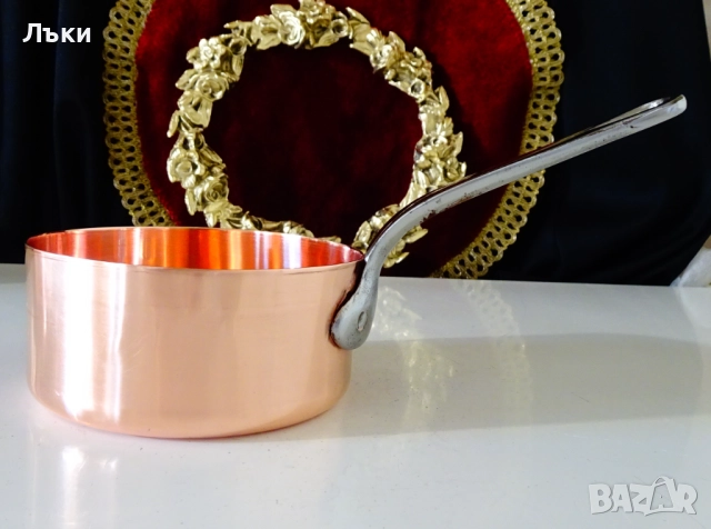 Медна тенджера 450 мл.,чиста червена мед. 