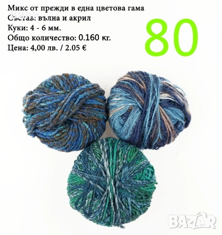 Евтини прежди в малки количества - нови и остатъци, снимка 14 - Други - 52029822