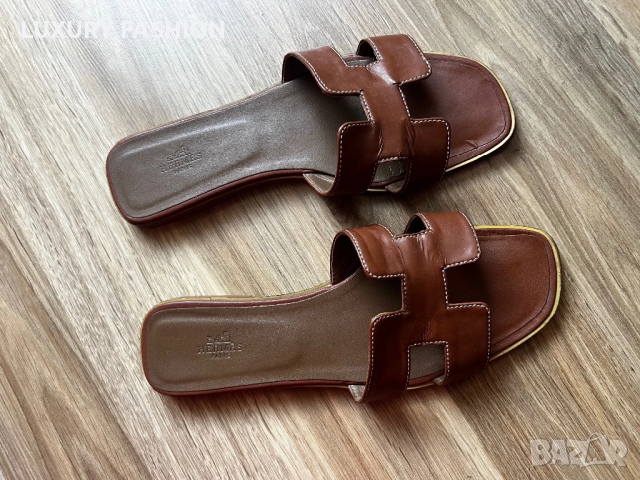 Дамски чехли Hermes, снимка 4 - Чехли - 51556114