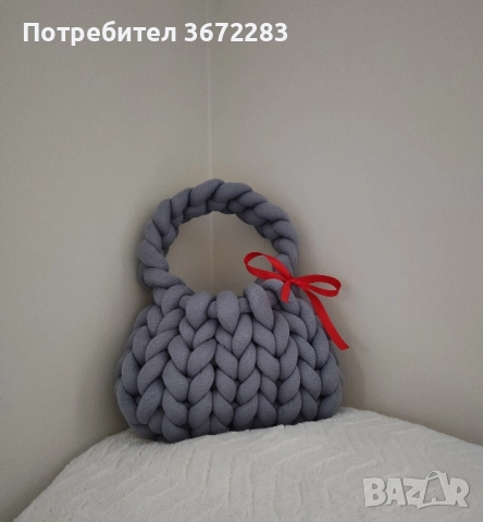 ръчно плетена дамска чанта с дръжка