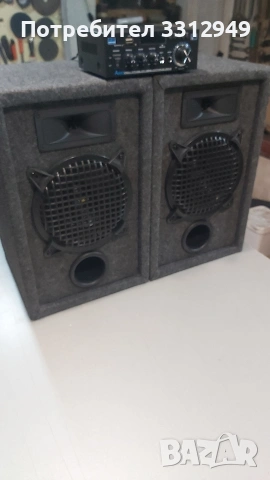 тонколони 8 инча 2х100вата 4 ома нови със усилвател комплект.