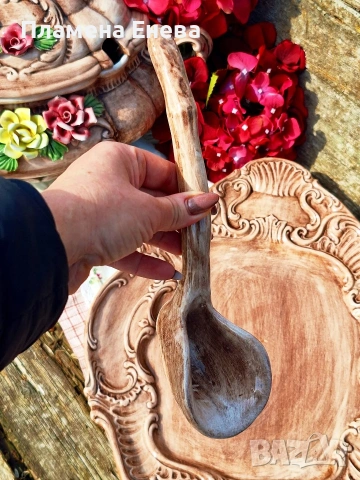 Италиански комплект от Bassano Italy терин, плато и черпак , снимка 4 - Антикварни и старинни предмети - 53744885