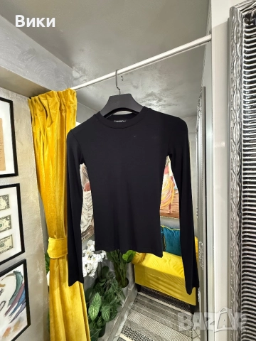 Черна блуза налична в размер S, M u L, снимка 7 - Блузи с дълъг ръкав и пуловери - 52927311