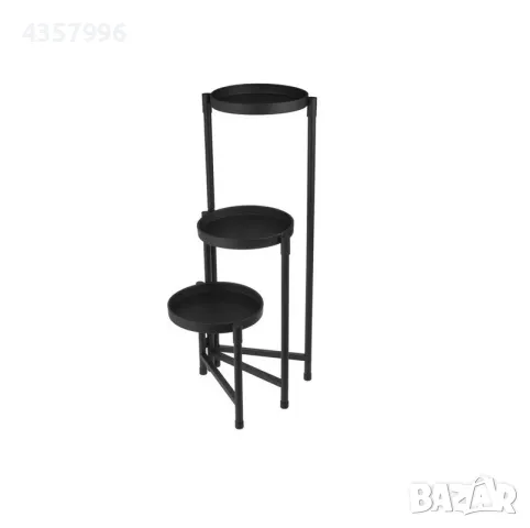 Декоративен цветарник, Метал, 3 нива, Черен, снимка 3 - Декорация за дома - 50080280