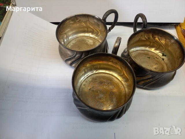 Сребърни подстакани 3 броя