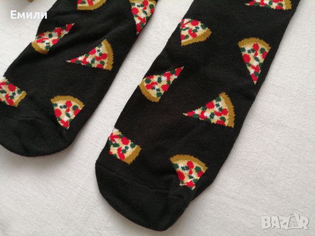 Мъжки чорапи парчета пица р-р 43-46, снимка 2 - Мъжки чорапи - 45591515