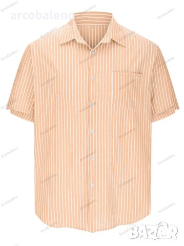 Нова мъжка раирана риза с къс ръкав, 7цвята , снимка 5 - Ризи - 46448084