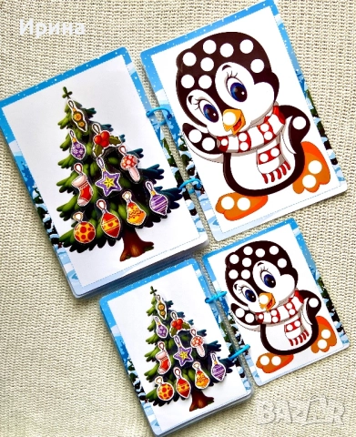 🎄 Коледни книги-играчки с лепенки за деца! 🎁, снимка 11 - Игри и пъзели - 52423688