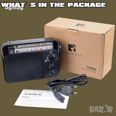 RETEKESS TR604 FM,AM,SW радиоприемник,класически дизайн, снимка 9 - Радиокасетофони, транзистори - 52081232