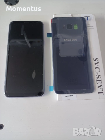 Дисплей + Капак батерия за Samsung Galaxy S8 Plus SM-G955F / оригинал с рамка SERVICE PACK Лилав, снимка 2 - Резервни части за телефони - 53831405