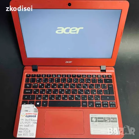 Лаптоп ACER ES11 11,6 Инча, снимка 2 - Лаптопи за дома - 48495884